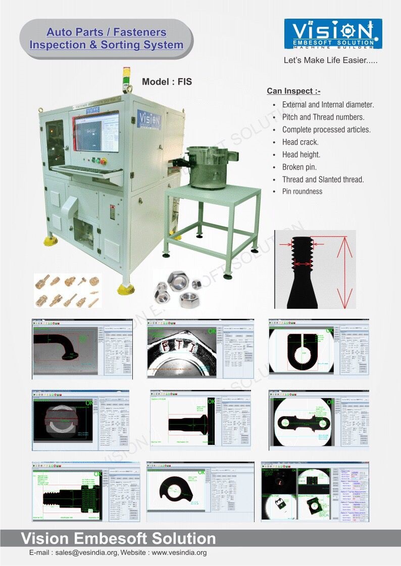 Fasteners optical inspection sorting machine
