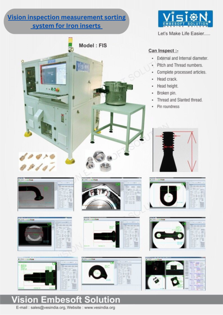 vision inspection measurement sorting system for Iron inserts