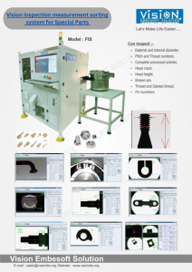 vision inspection measurement sorting system for Special Parts